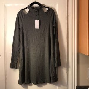 NWT gray cold shoulder dress
